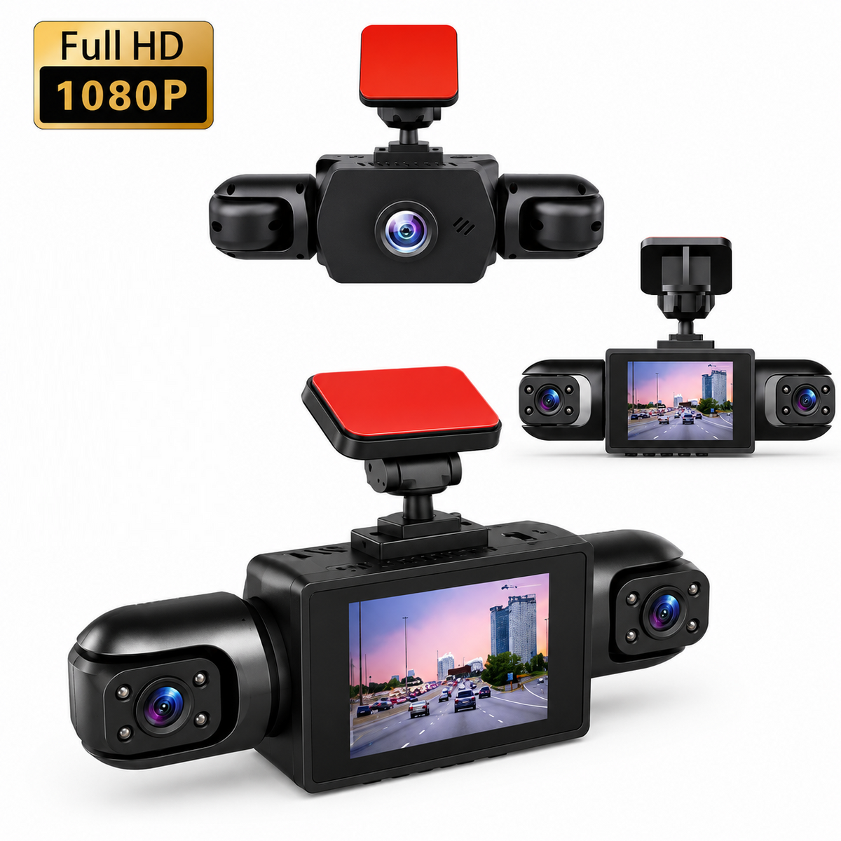 360° Four-Way Full HD 1080P Car Dash Camera with Night Vision & Parking Monitor