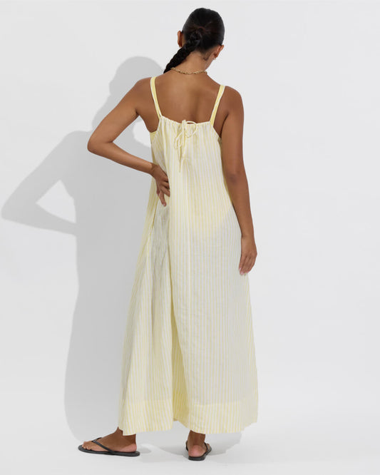 Leisure Maxi Dress - Bungalow Stripe: Melt / Coconut