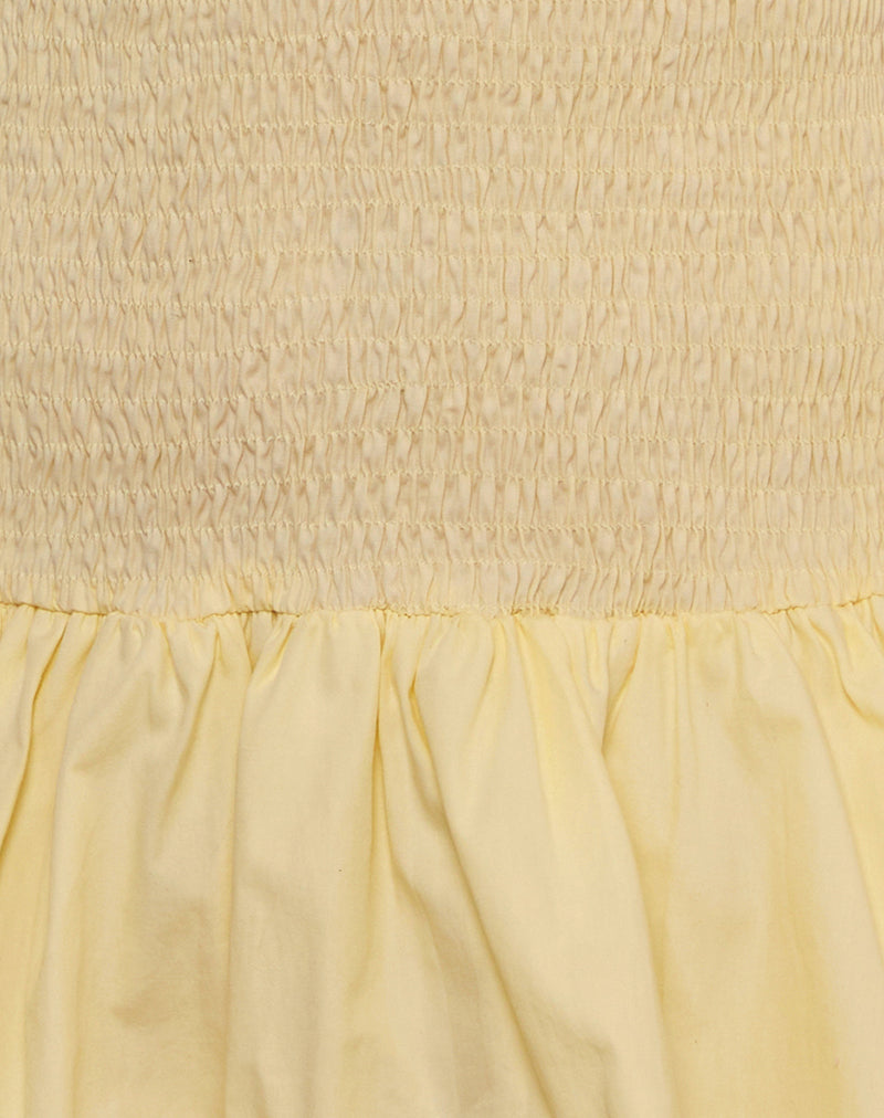 Daiwa Puffball Mini Dress in Poplin Lemon