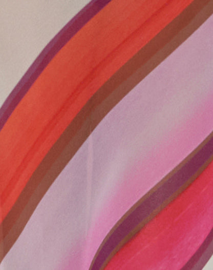 Anira Maxi Dress in Pink Chiffon Painted Stripe