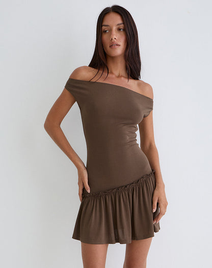 Ciro Mini Dress in Chocolate