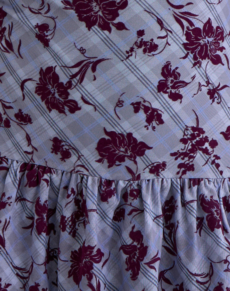 Elaya Dress in Lotus Flock Checked Lavender