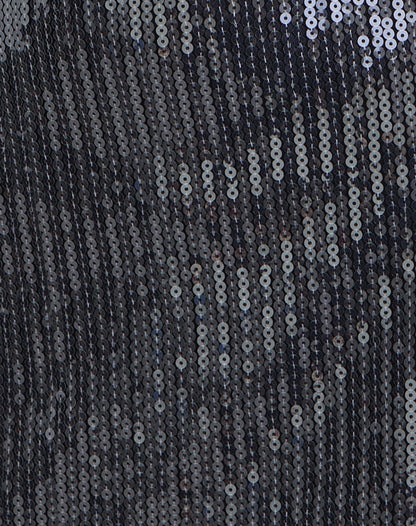 Hepasi Halter Mini Dress in Clear Tinted Sequin Charcoal