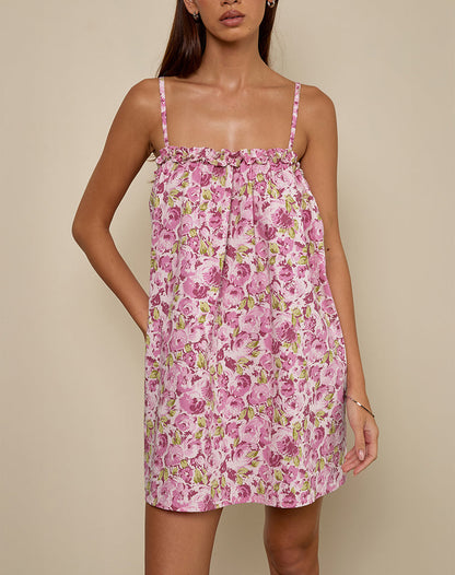 Kamalani Mini Dress in Blossom Floral Pink