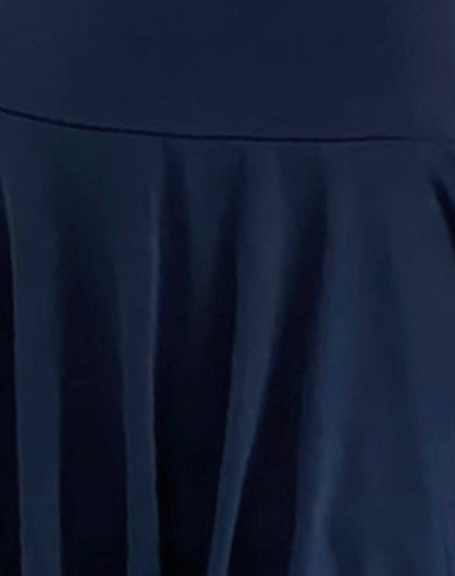 Maisha Open Back Bow Mini Dress in Slinky Navy