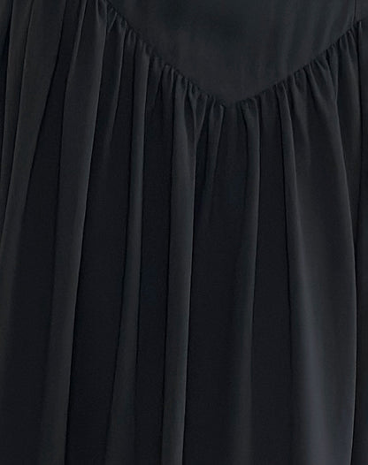 Paduri Drop Waist Midi Dress in Chiffon Black