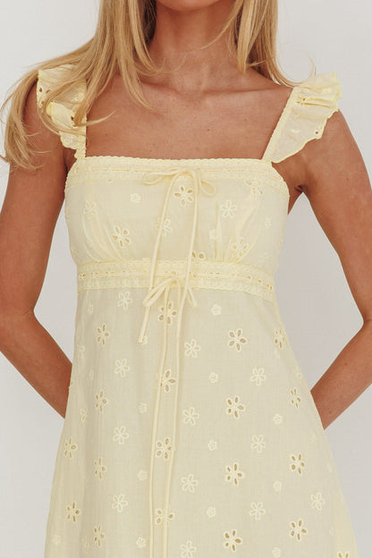 Zimmer Eyelet Frill Strap Maxi Dress Butter