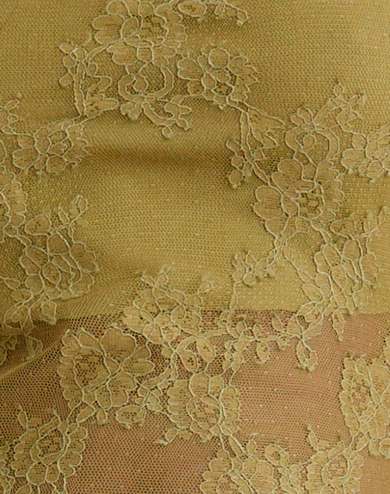 Urian Dress in Eyelash Lace Chartreuse