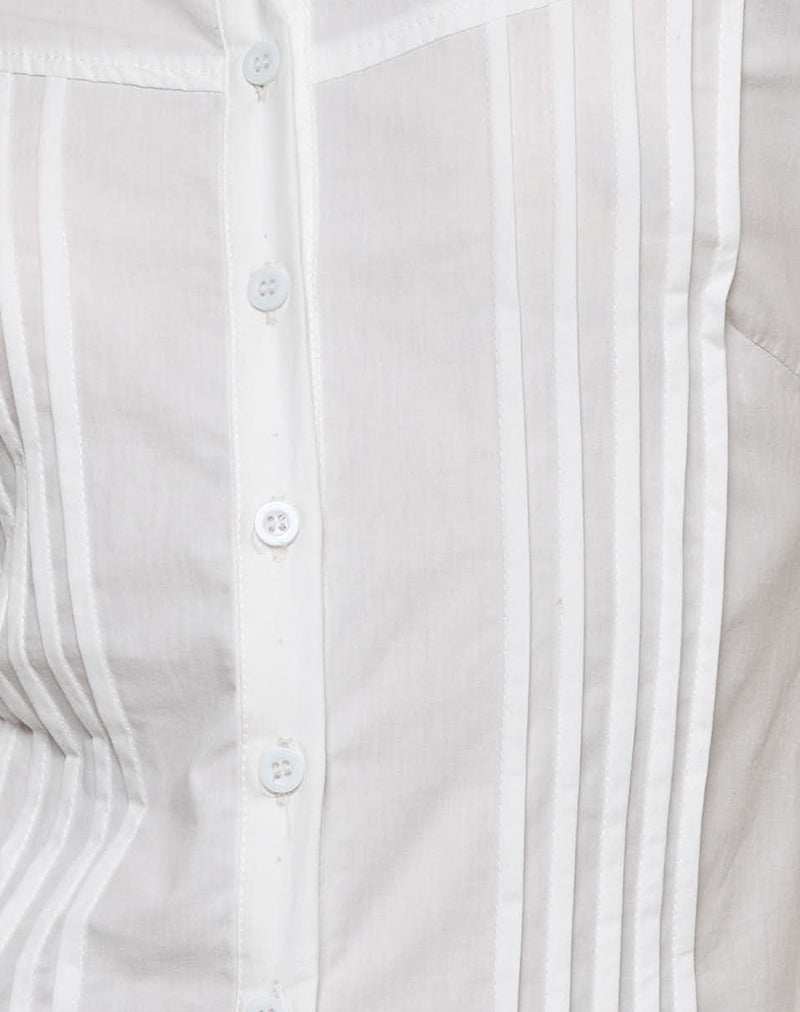 Wilsey Mini Shirt Dress in Poplin White