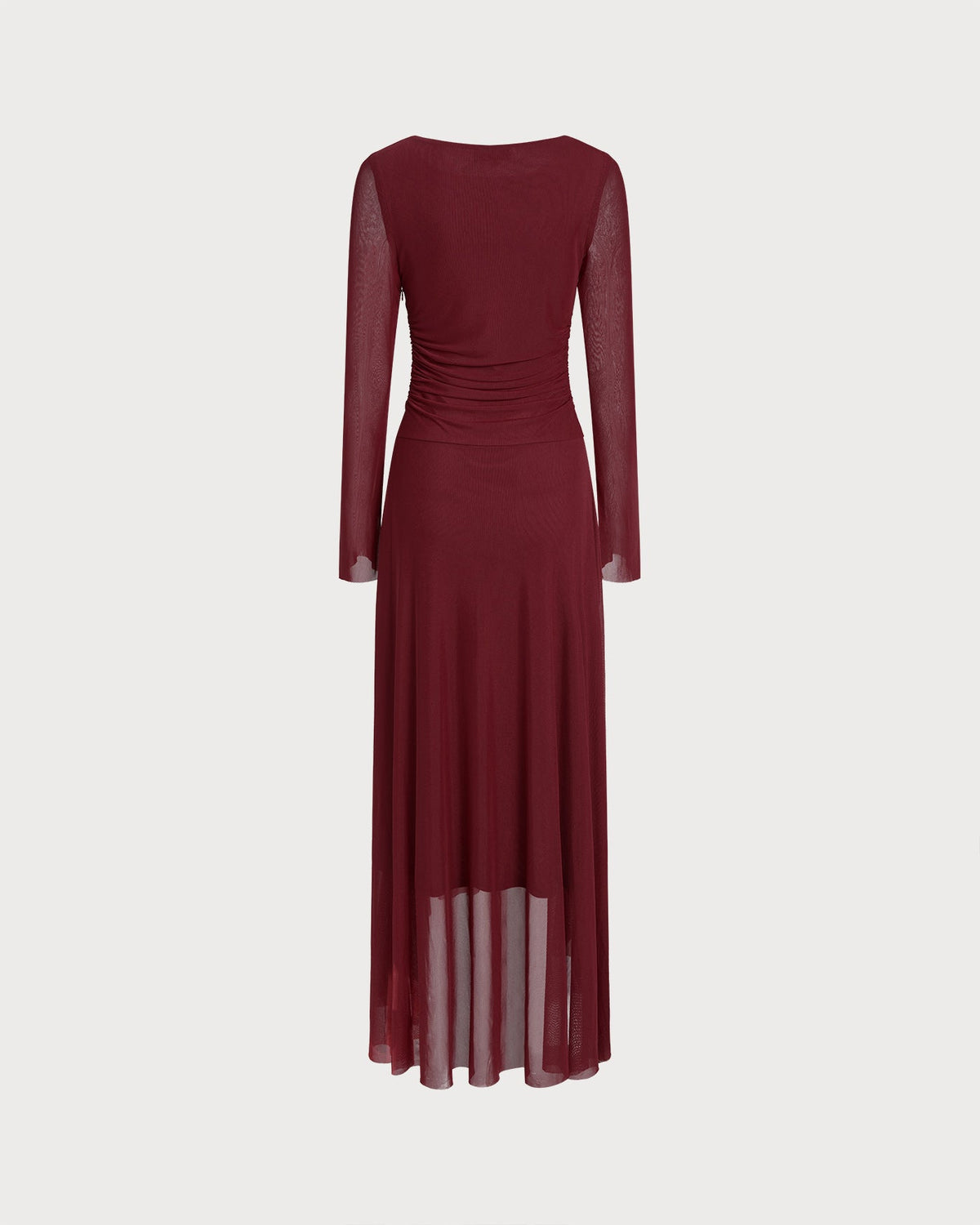 Red Boat Neck Maxi Dress