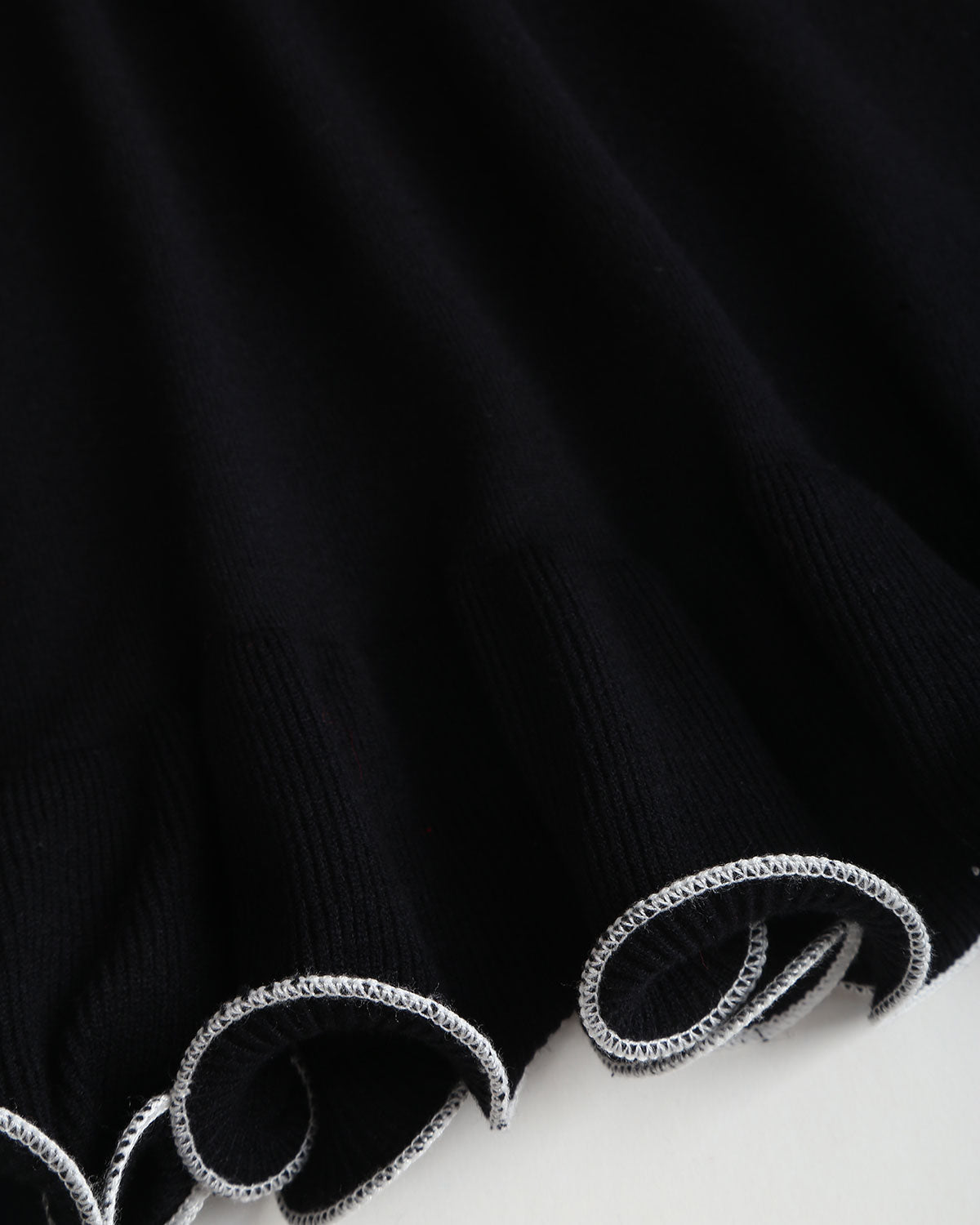 Black Contrasting Bell Sleeve Knit Sweater Dress