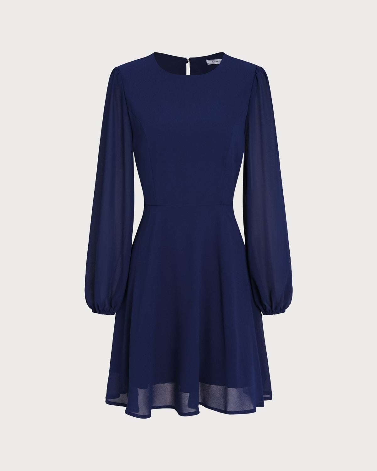 Blue Chiffon Backless A-Line Mini Dress