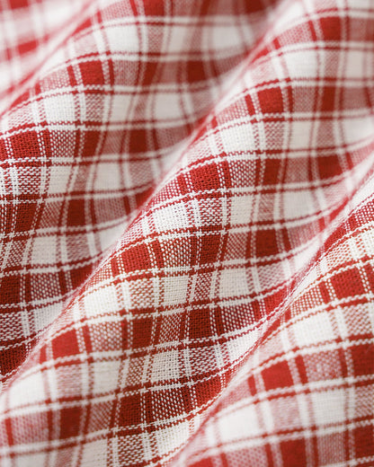 Red V Neck Plaid Slip Mini Dress