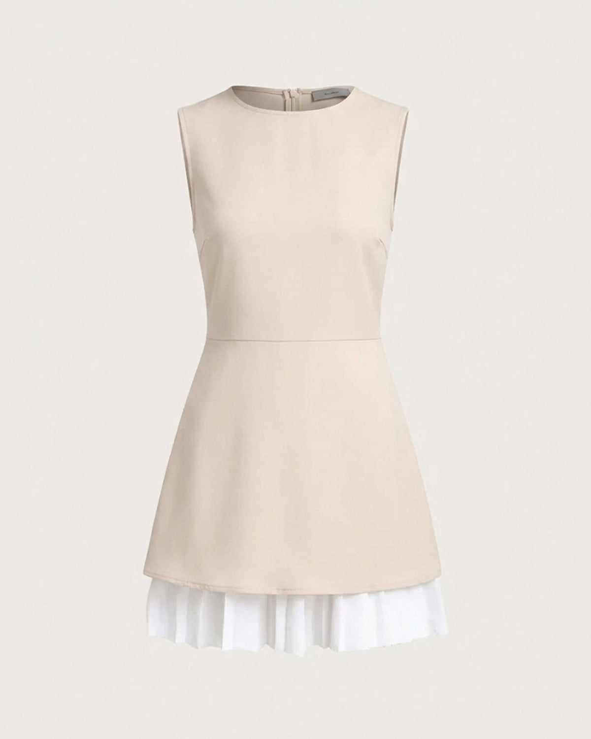 Women's Apricot Splicing Pleated Mini Dress